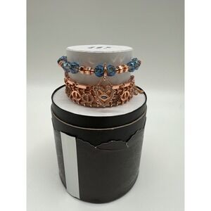 Raise The‎ Spirits In Style Halloween Stacks Rose Gold Bracelet Set